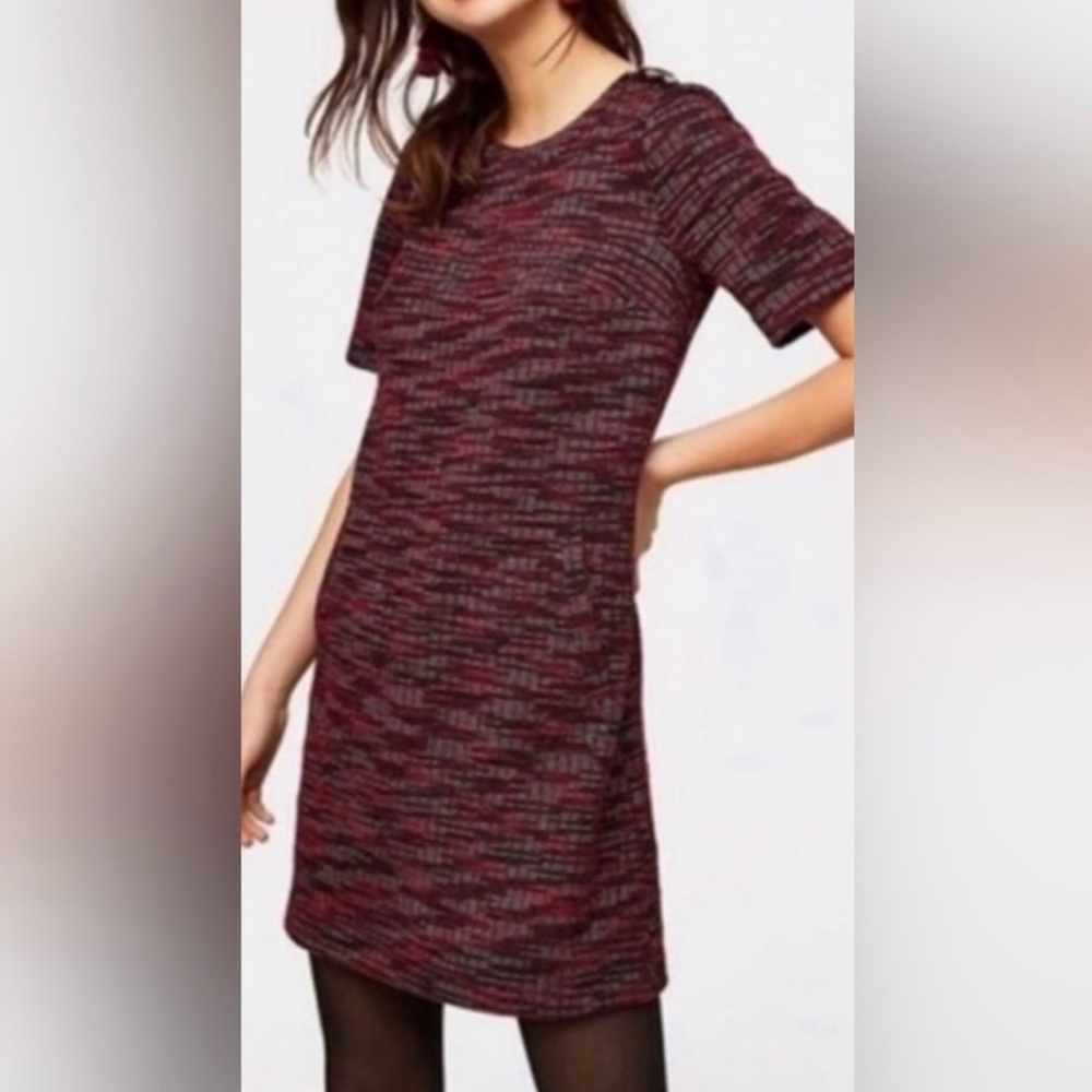 Flattering Burgundy Knit Mini Dress